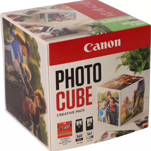 3f96bf43ad84e05d834780cb18e8c336 Canon 3713C014/PG-560+CL-561 Printhead cartridge multi pack black + color Cube white green +PP201 40 sheet 13x13cm 7,5ml + 8,3ml Pack=2 for Canon Pixma TS 5350