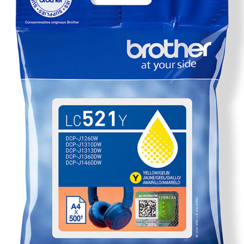 4108f139ba327264bf7d8b0a54bf8a6440e28778 Brother LC-521Y Ink cartridge yellow, 500 pages ISO/IEC 19752 for Brother DCP-J 1260