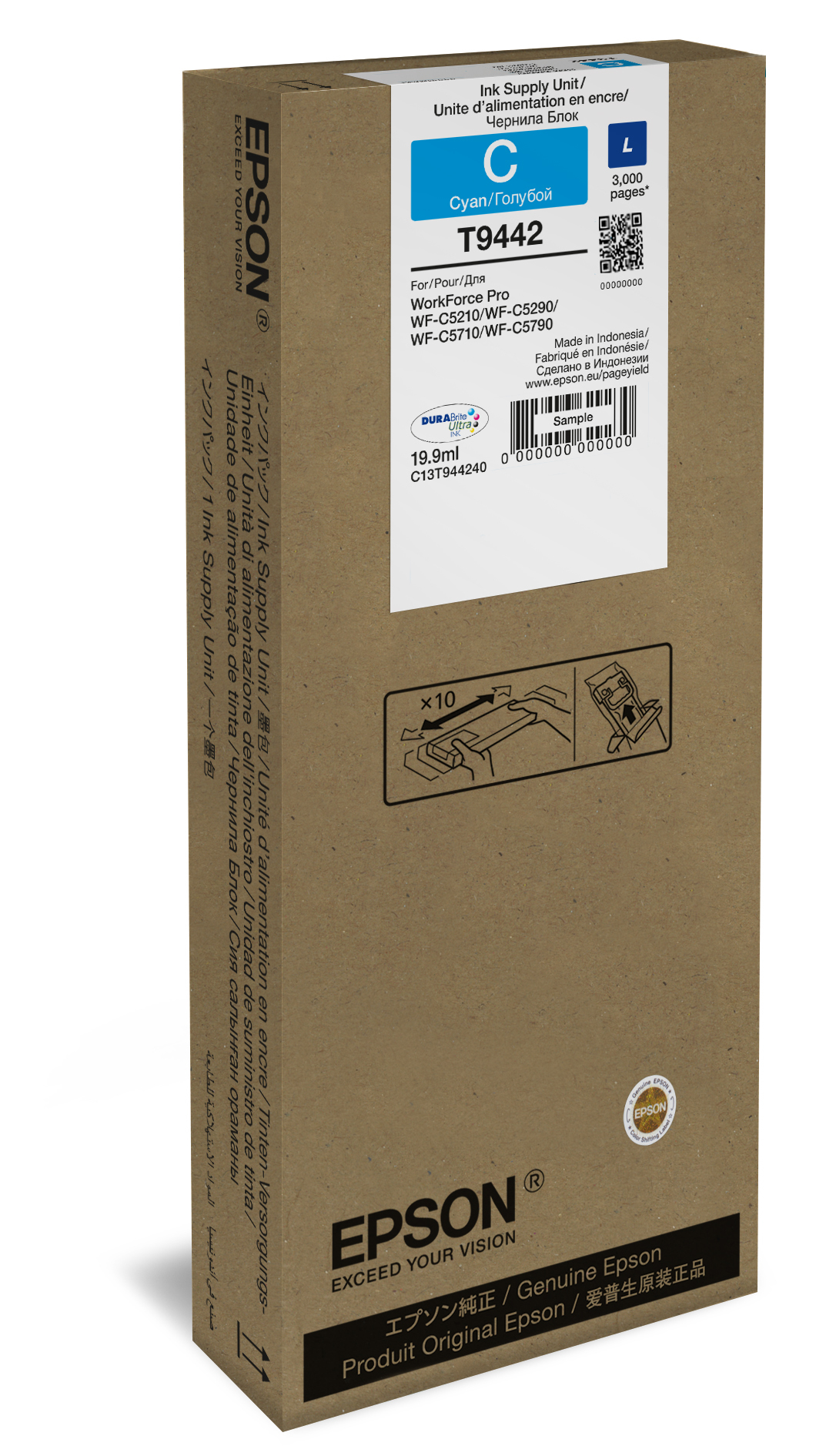 Epson C13T944240/T9442 Ink cartridge cyan, 3.000 pages 19,9ml for Epson WF-C 5210/5290