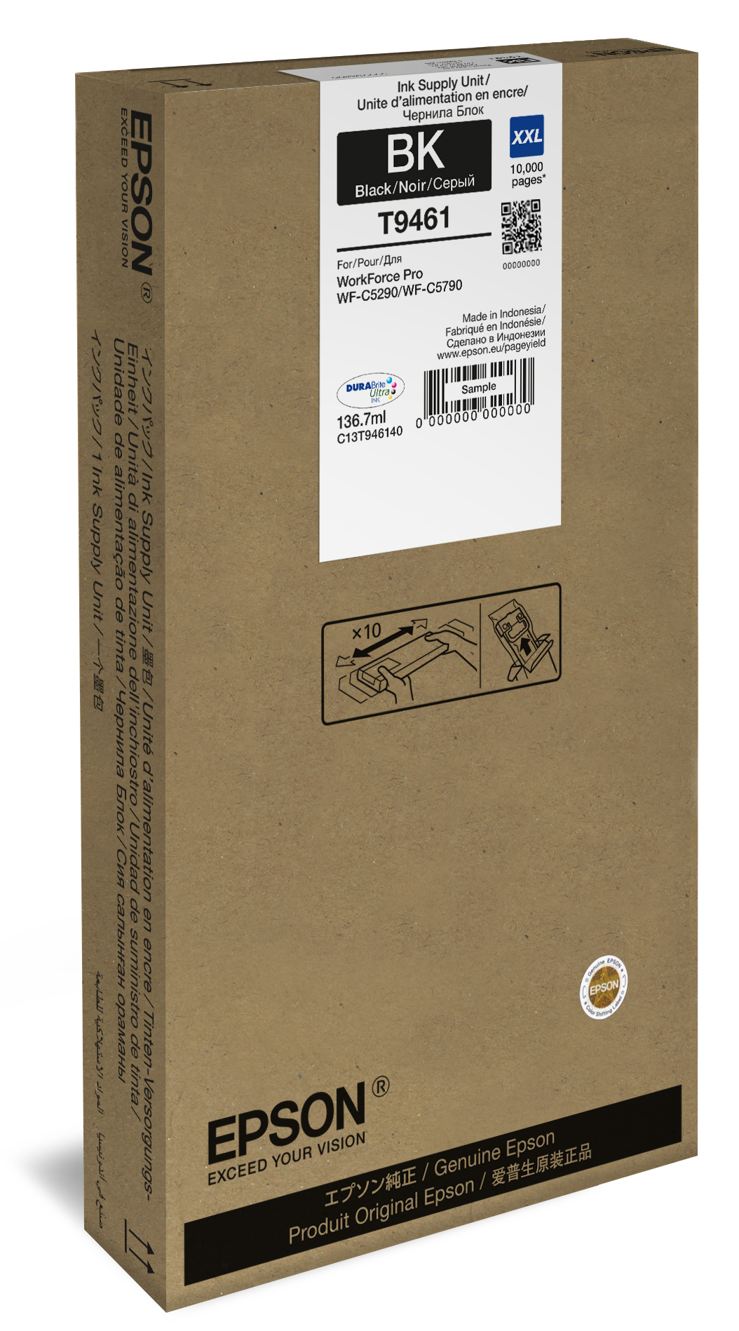 41183233_3873721659 Epson C13T946140/T9461 Ink cartridge black extra High-Capacity, 10.000 pages 136,7ml for Epson WF-C 5290