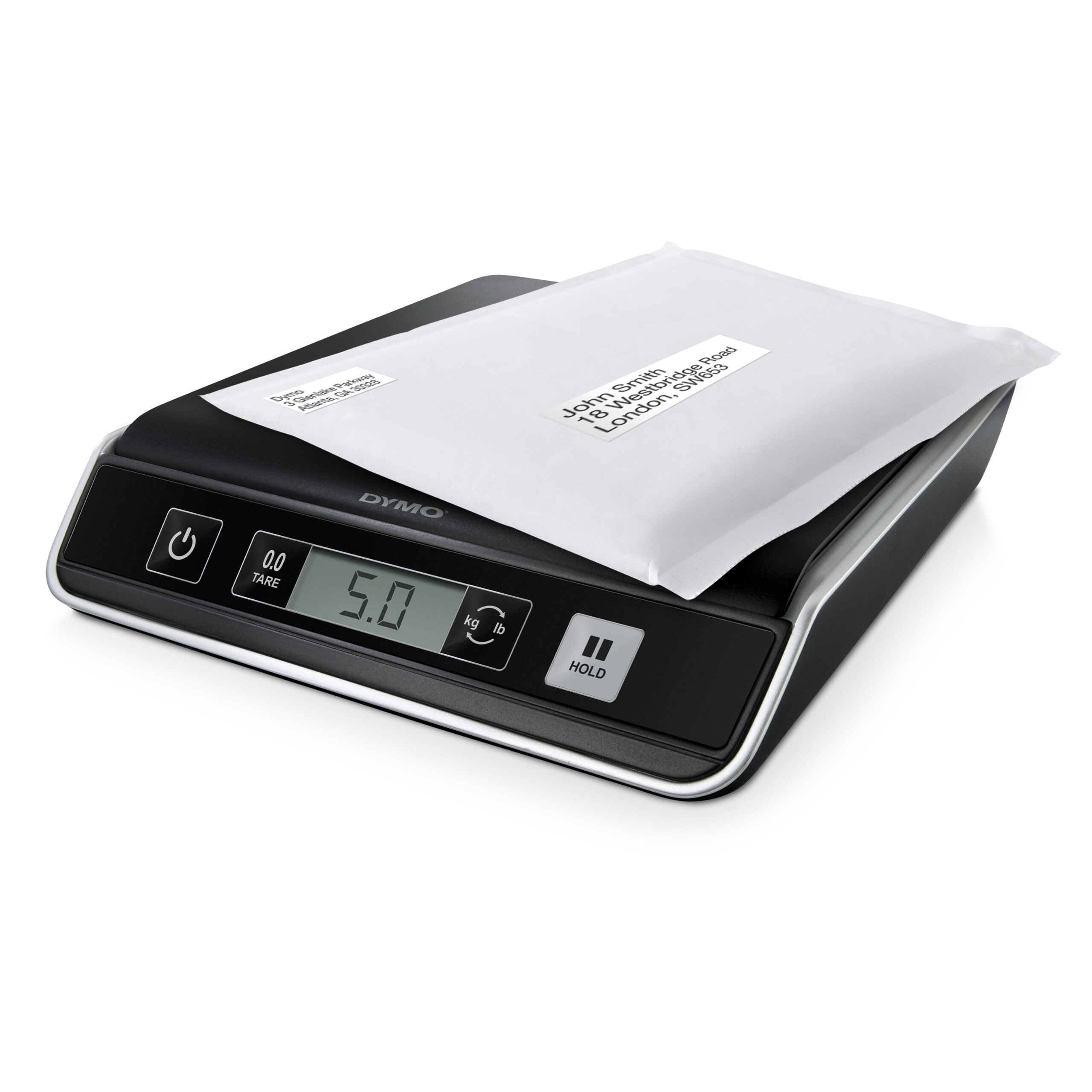 20 cm x 20 cm. Type: Electronic postal scale, Maximum weight capacity: 5 kg, Accuracy: 2 g. Power requirements: 3 x AAA/LR03. Dimensions (WxDxH): 211 x 235 x 46 mm, Weight: 1.5 kg. Package wid