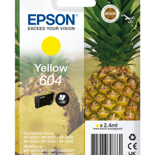 Epson C13T10G44010/604 Ink cartridge yellow, 130 pages 2,4ml for Epson XP-2200
