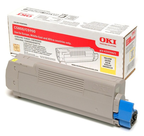 OKI 43324421 Toner yellow, 5.000 pages/5% for OKI C 5800