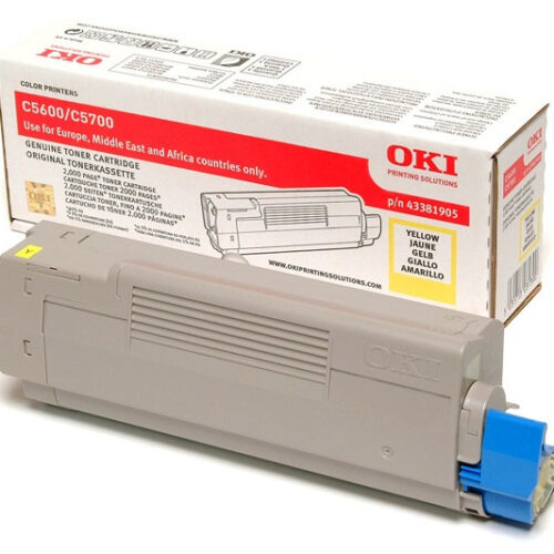 OKI 43381905 Toner yellow, 2.000 pages/5% for OKI C 5600