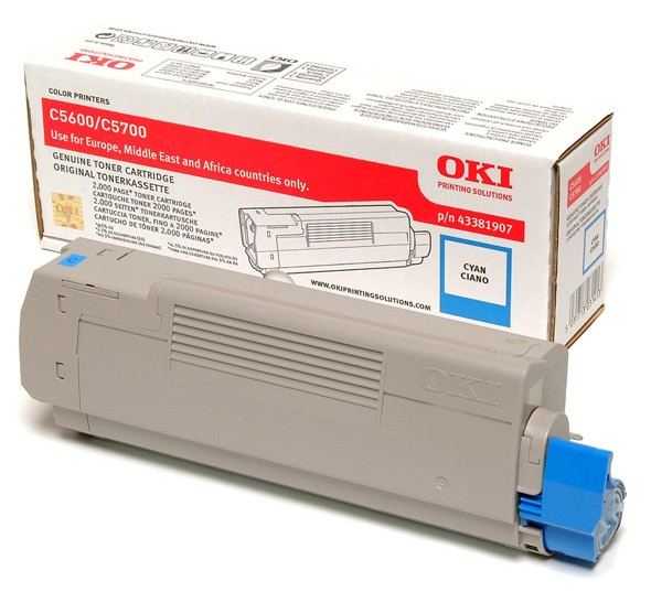 OKI 43381907 Toner cyan, 2.000 pages/5% for OKI C 5600
