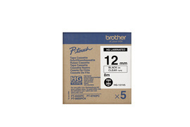 Brother HG-131V5 DirectLabel black on Transparent Laminat 12mm x 8m Pack=5 for P-Touch RL 700 S/ 9500 PC/ 9700 PC/ 9800 PCN