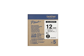 Brother HG-631V5 DirectLabel black on yellow Laminat 12mm x 8m Pack=5 for P-Touch RL 700 S/ 9500 PC/ 9700 PC/ 9800 PCN