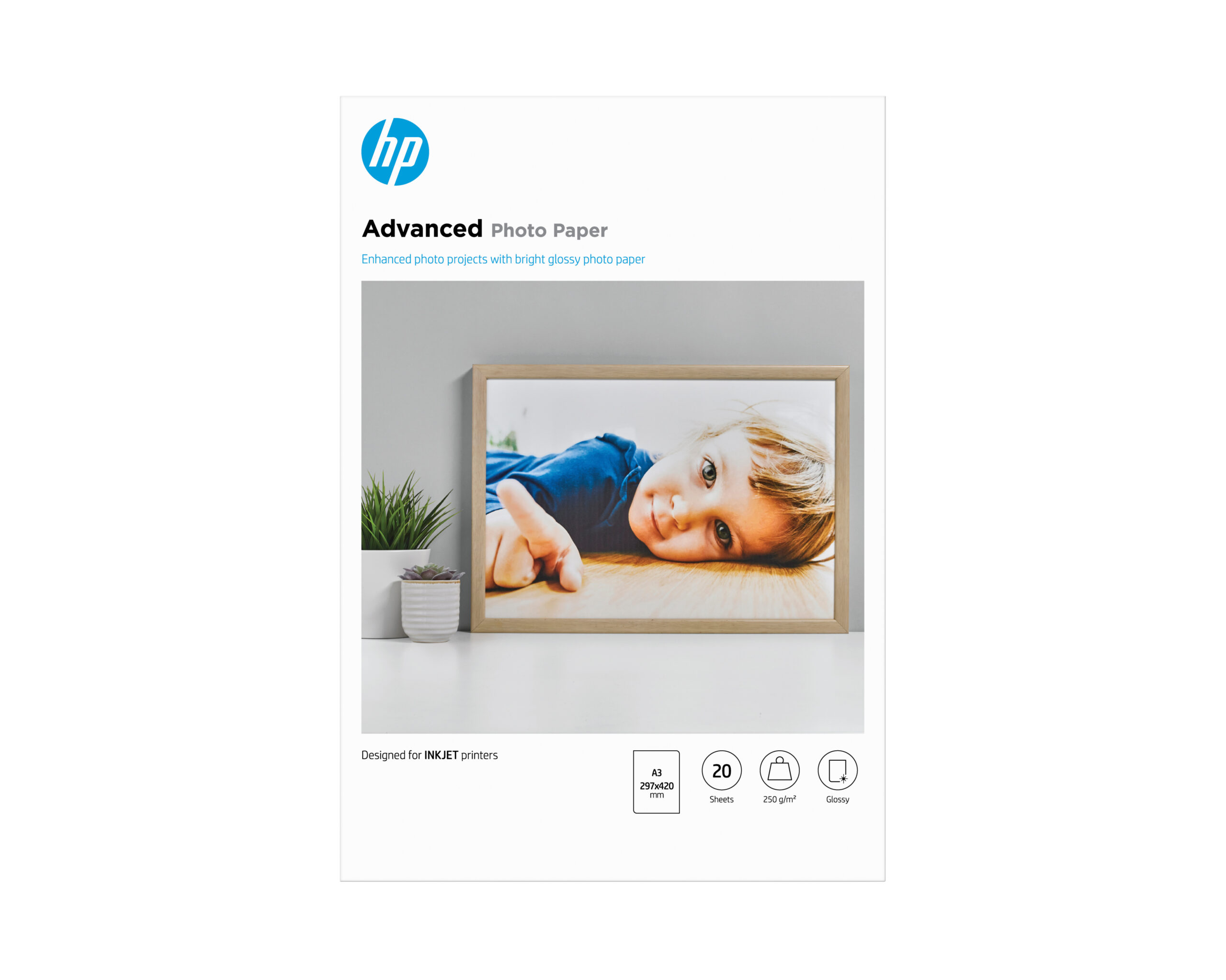 HP Q8697A Glossy-photopaper 25 sheet DIN A3 250g/m² for InkJet