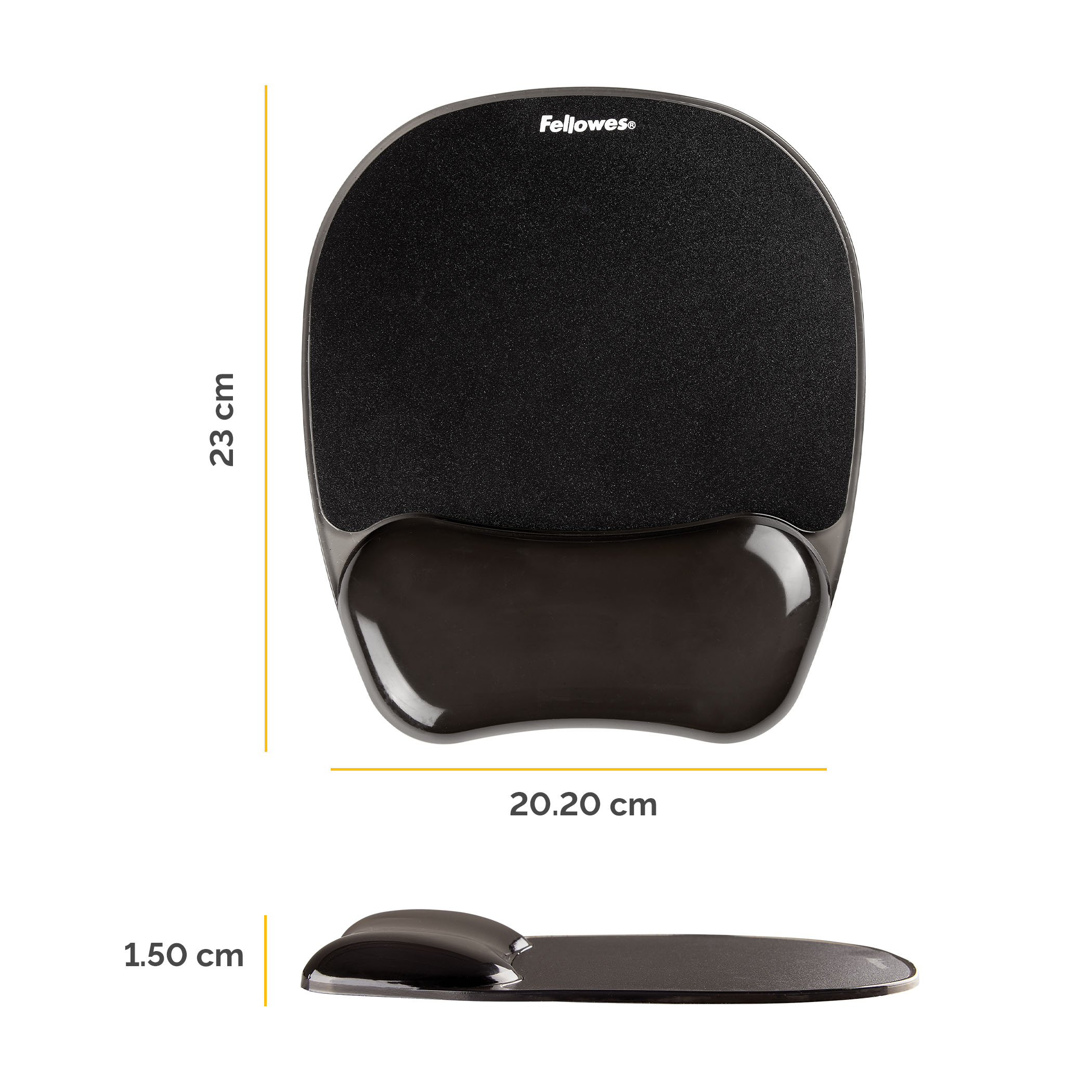 4ce68c955495f08980e6fdee9db6b1f000759916 Fellowes Mouse Mat Wrist Support - Crystals Gel Mouse Pad with Non Slip Rubber Base - Ergonomic Mouse Mat for Computer, Laptop, Home Office Use - Compatible with Laser and Optical Mice - Black