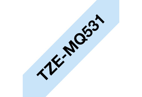 Brother TZE-MQ531 DirectLabel black on Pastell blue Laminat 12mm x 4m for Brother P-Touch TZ 3.5-36mm/6-12mm/6-18mm/6-24mm/6-36mm
