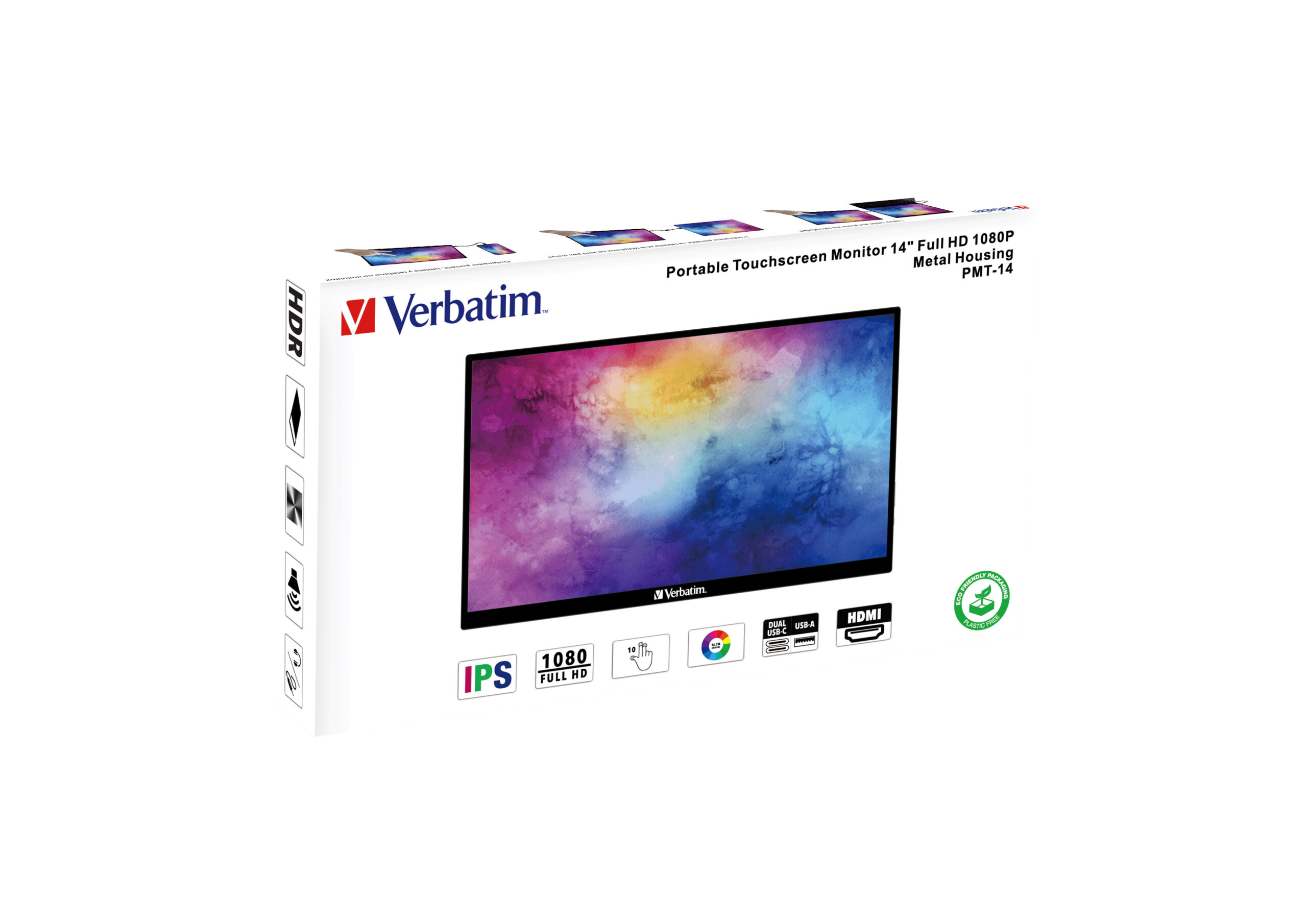 4d67708b36b8f3a4eda12bd4266079d7 Verbatim 49591 computer monitor 35.6 cm (14") 1920 x 1080 pixels Full HD LCD Touchscreen Black