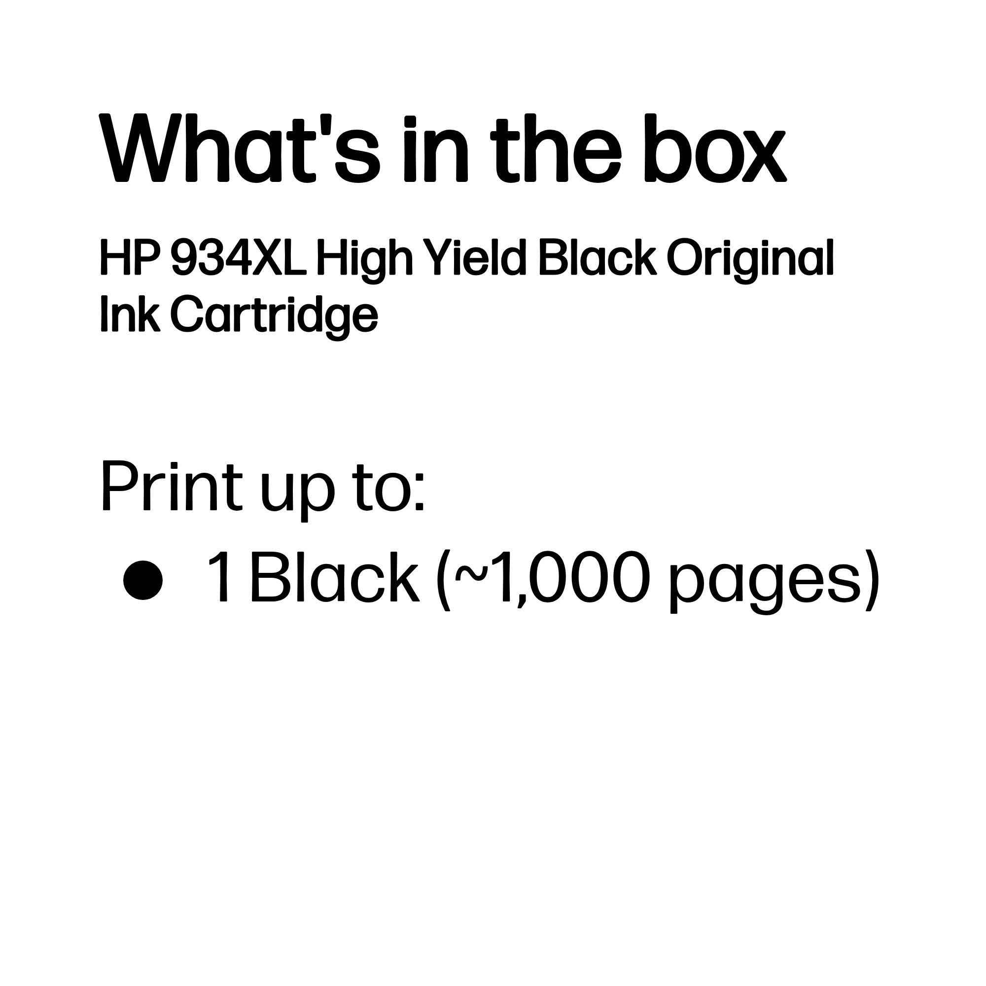 HP C2P23AE/934XL Ink cartridge black high-capacity, 1.000 pages ISO/IEC 24711 25.5ml for HP OfficeJet Pro 6230