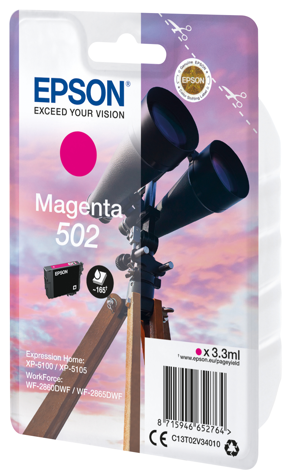 52270522_2288753095 Epson C13T02V34010/502 Ink cartridge magenta, 160 pages 3,3ml for Epson XP 5100