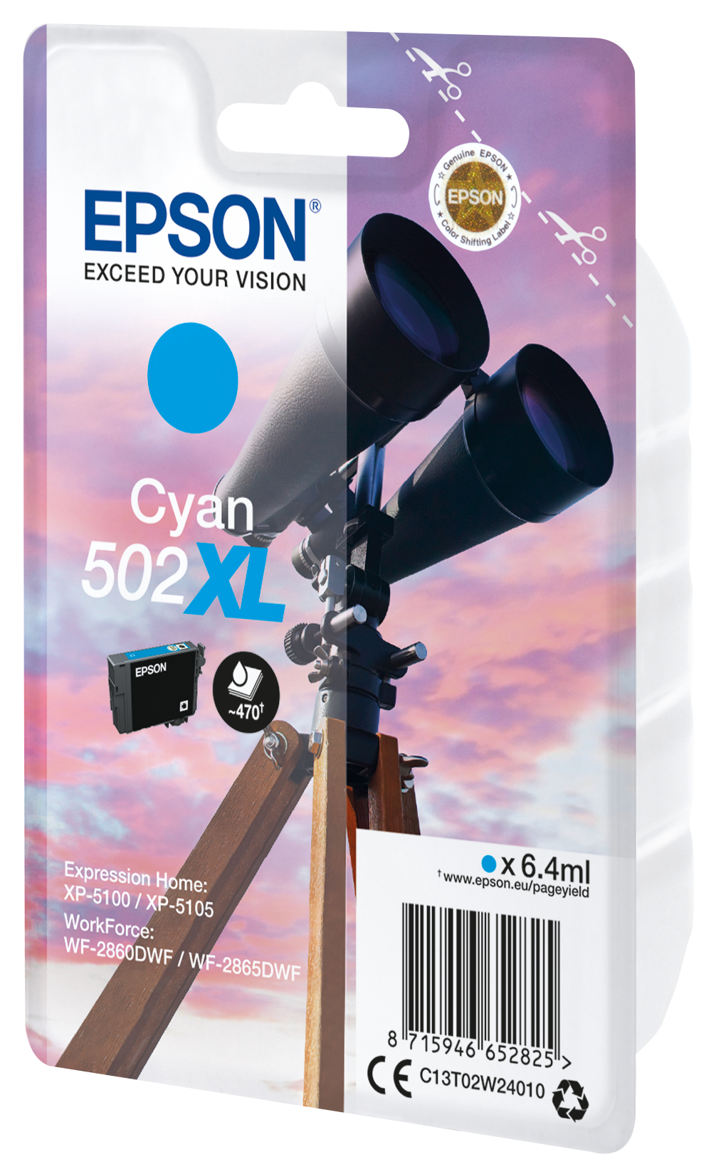 52270526_3823668341 Epson C13T02W24010/502XL Ink cartridge cyan high-capacity, 470 pages 6,4ml for Epson XP 5100