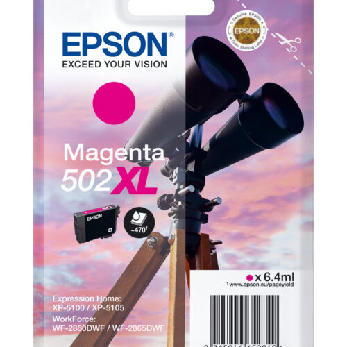 Epson C13T02W34010/502XL Ink cartridge magenta high-capacity, 470 pages 6,4ml for Epson XP 5100
