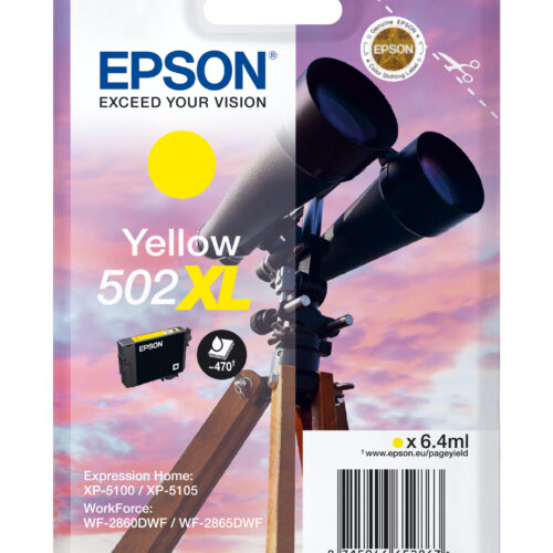 Epson C13T02W44010/502XL Ink cartridge yellow high-capacity, 470 pages 6,4ml for Epson XP 5100
