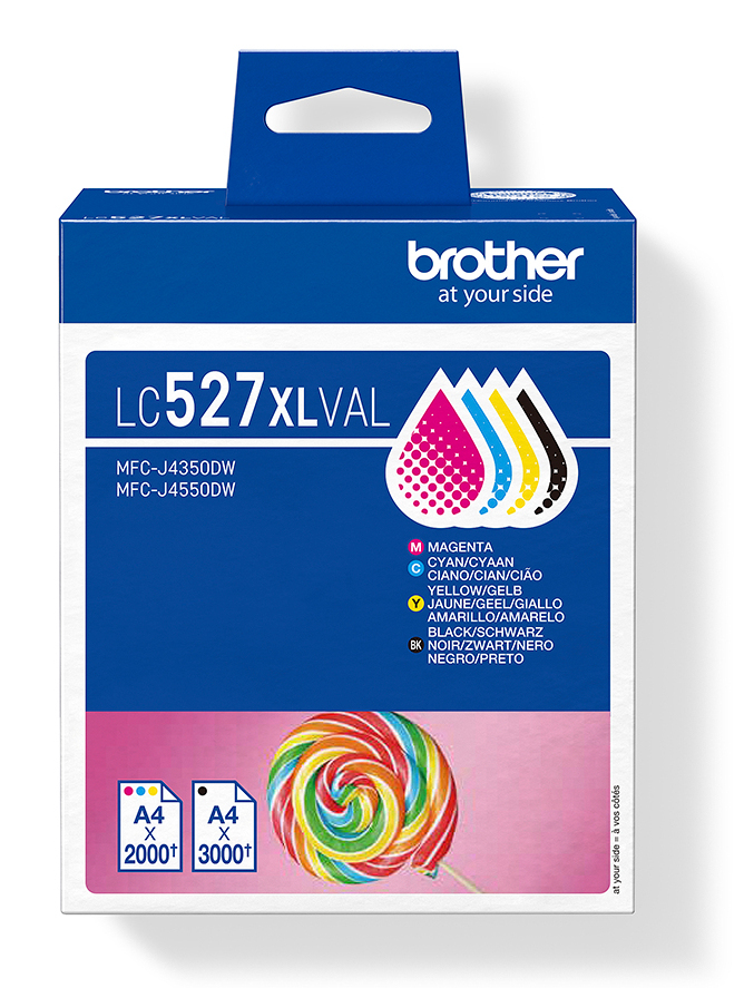 52936274d3ea7a2e6882a304a4a53c5c2cc144b0 Brother LC-527XLVAL Ink cartridge multi pack Bk,C,M,Y high-capacity 3500pg + 3x2000 pg Pack=4 for Brother MFC-J 4350