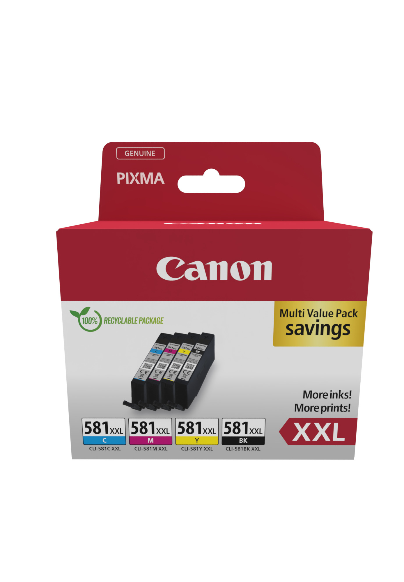 543c8455ca4f3977604e4bbc283b02c7 Canon 1998C007/CLI-581XXL Ink cartridge multi pack Bk,C,M,Y extra High-Capacity Pack=4 for Canon Pixma TS 6150/8150