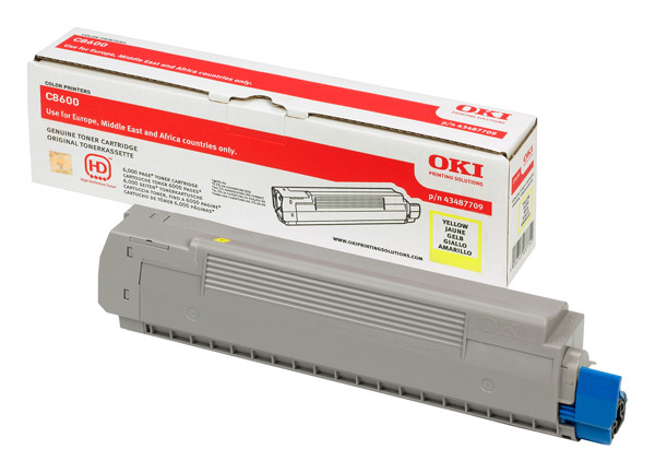 OKI 43487709 Toner yellow, 6.000 pages/5% for OKI C 8600