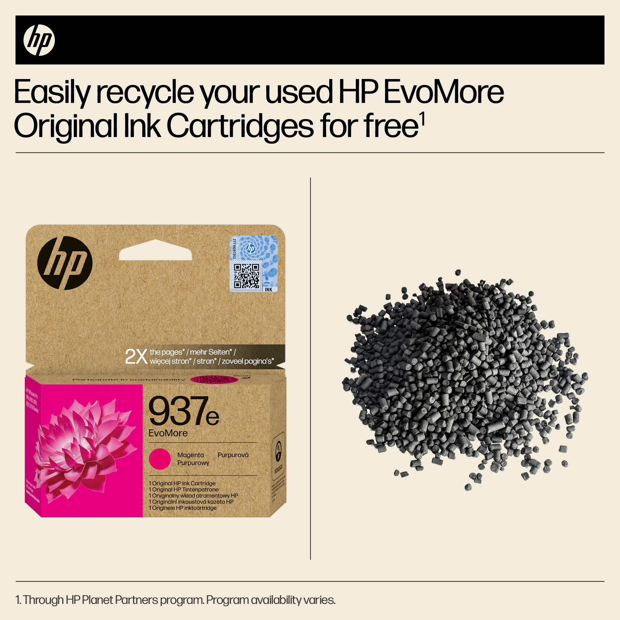 HP 4S6W7NE/937E Printhead cartridge magenta Evomore, 1.650 pages ISO/IEC 19752 for HP OJ Pro 9100/e