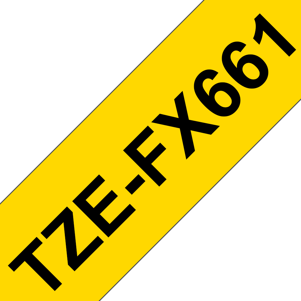 55c2d3da2d118d3e7d3d570f772b73aa69b7fa5b Brother TZE-FX661 DirectLabel black on yellow Laminat 36mm x 8m for Brother P-Touch TZ 3.5-36mm/HSE/6-36mm