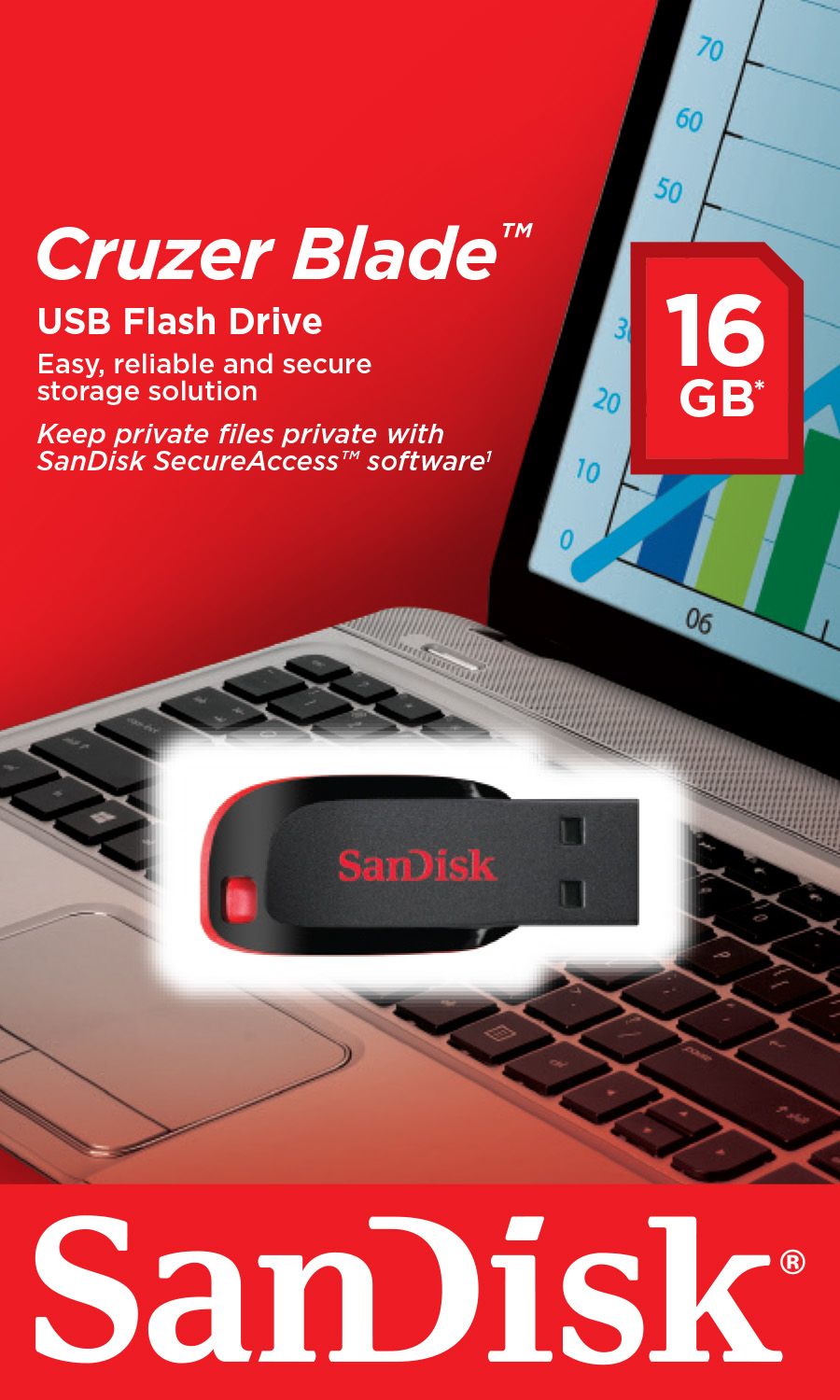 5777990_2236121804 SanDisk Cruzer Blade USB flash drive 16 GB USB Type-A 2.0 Black, Red