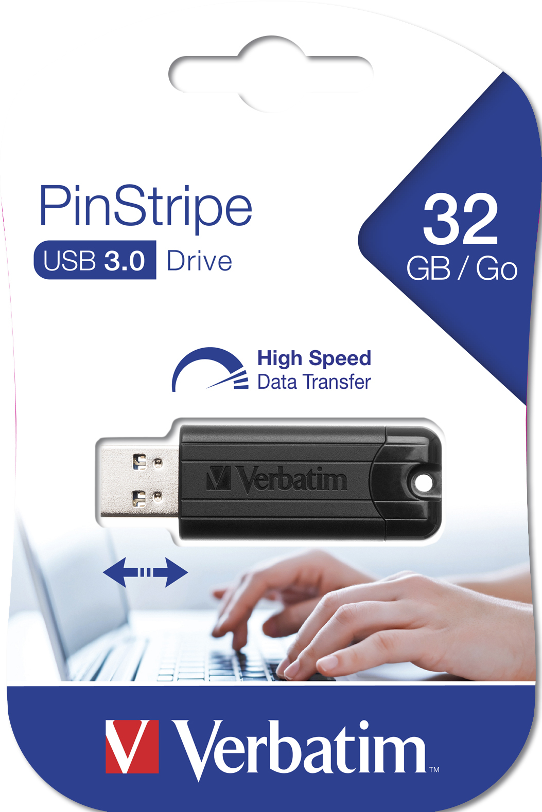 57966966_9636550956 Verbatim PinStripe 3.0 - USB 3.0 Drive 32 GB ? - Black