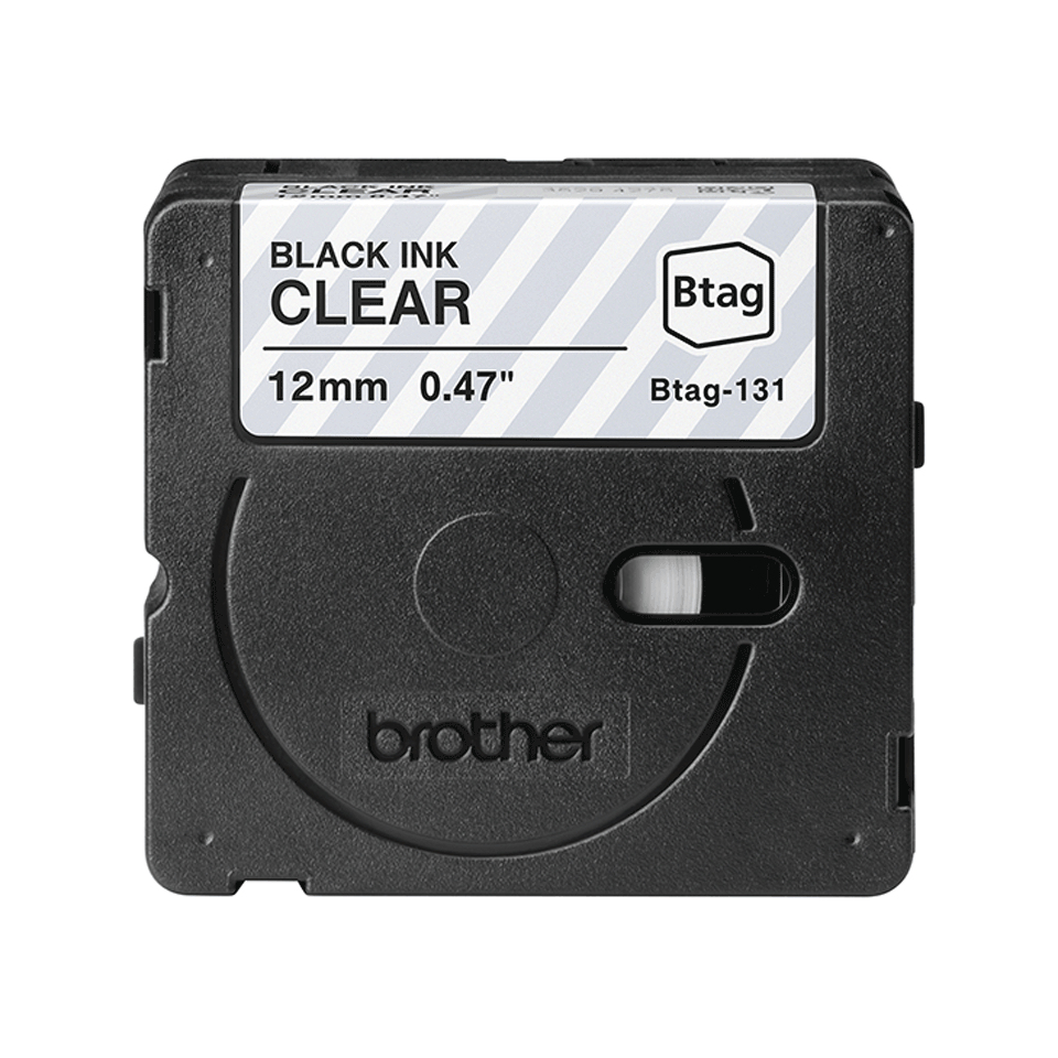 57f2931e59dd8be0851139977e701ffd6030cd77 Brother BTAG-131 DirectLabel-etikettes black on Transparent 12mm x 4m for Brother Btag 12mm