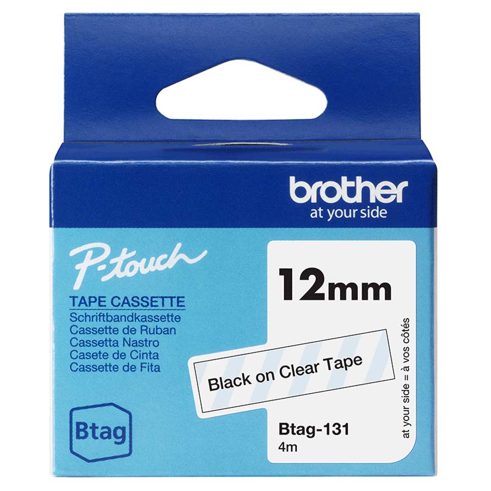 5856c9bcfc37bc34837b34998a1d227625254d8c Brother BTAG-131 DirectLabel-etikettes black on Transparent 12mm x 4m for Brother Btag 12mm