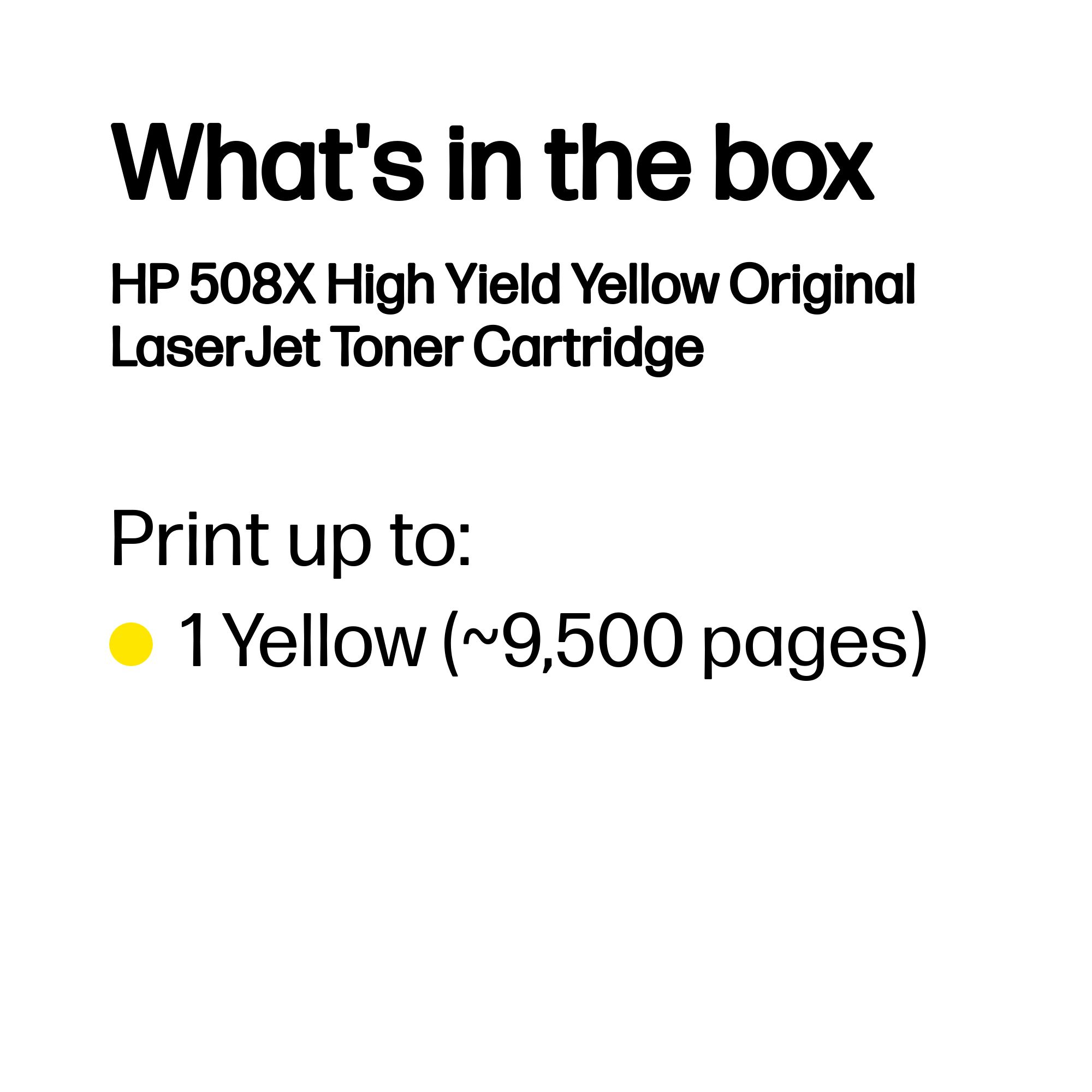 HP CF362X/508X Toner cartridge yellow, 9.500 pages ISO/IEC 19798 for HP CLJ M 552/E 55040