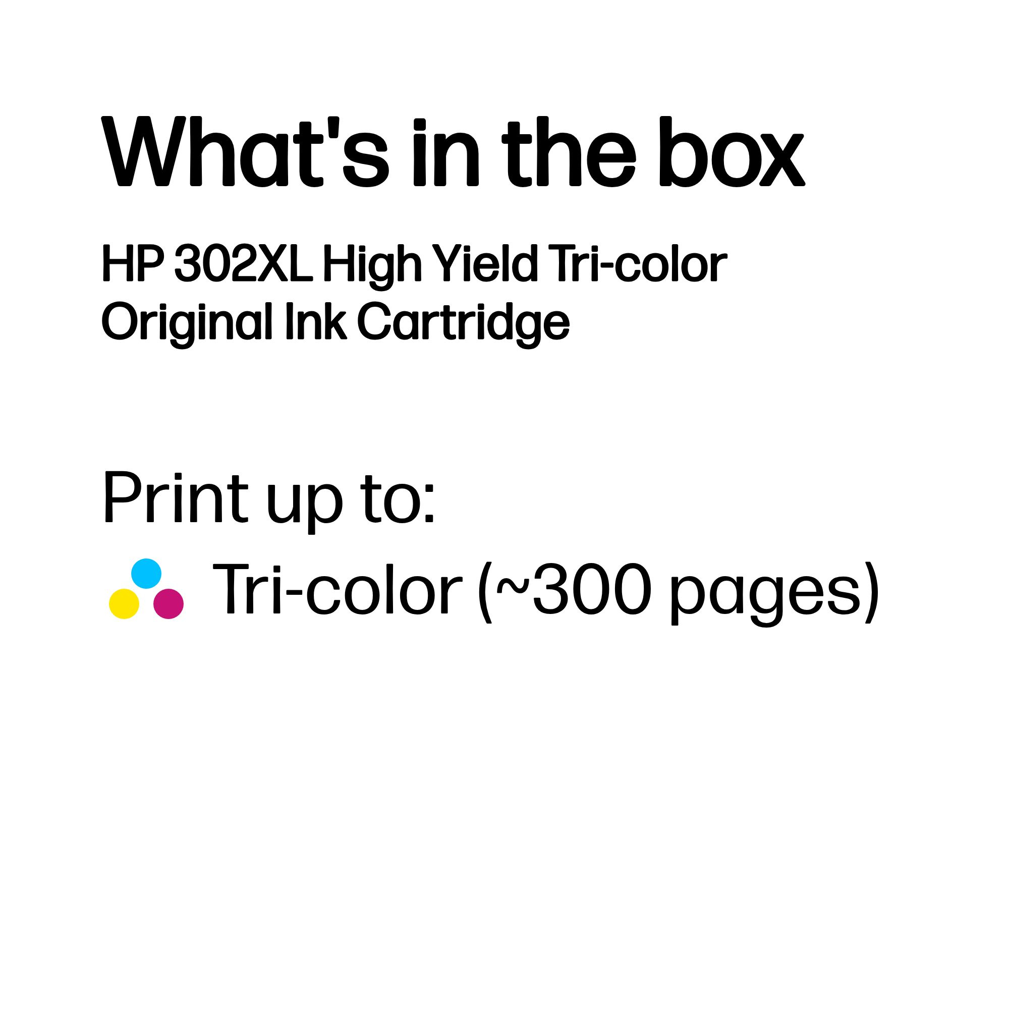 5cdfaa98a6f7cb4c6f50fb1386090a33870b3dcf HP F6U67AE/302XL Printhead cartridge color high-capacity, 300 pages ISO/IEC 24711 8ml for HP DeskJet 1110/2130/OfficeJet 5200