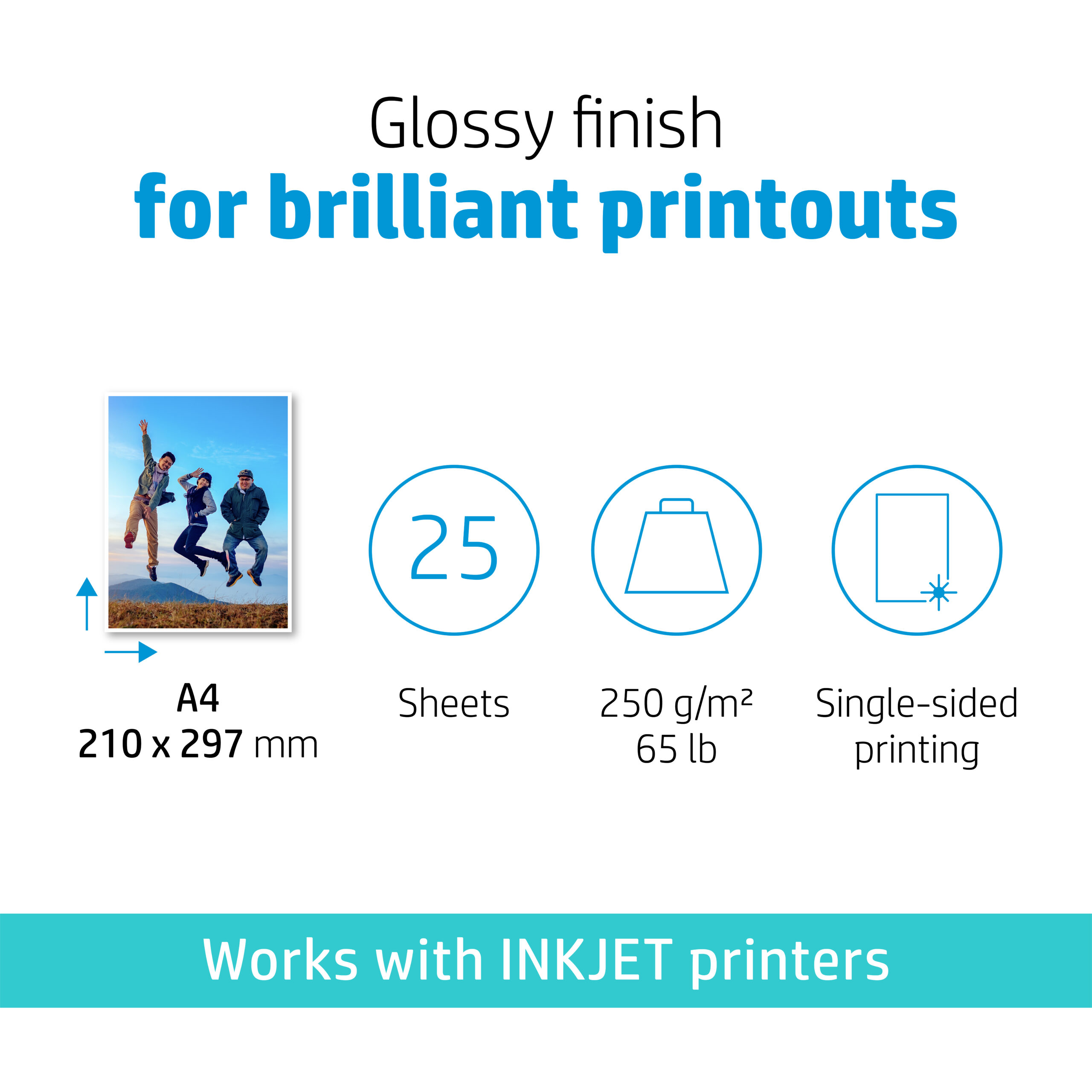 HP Q5456A High-glossy-photopaper 25 sheet DIN A4 250g/m² for InkJet