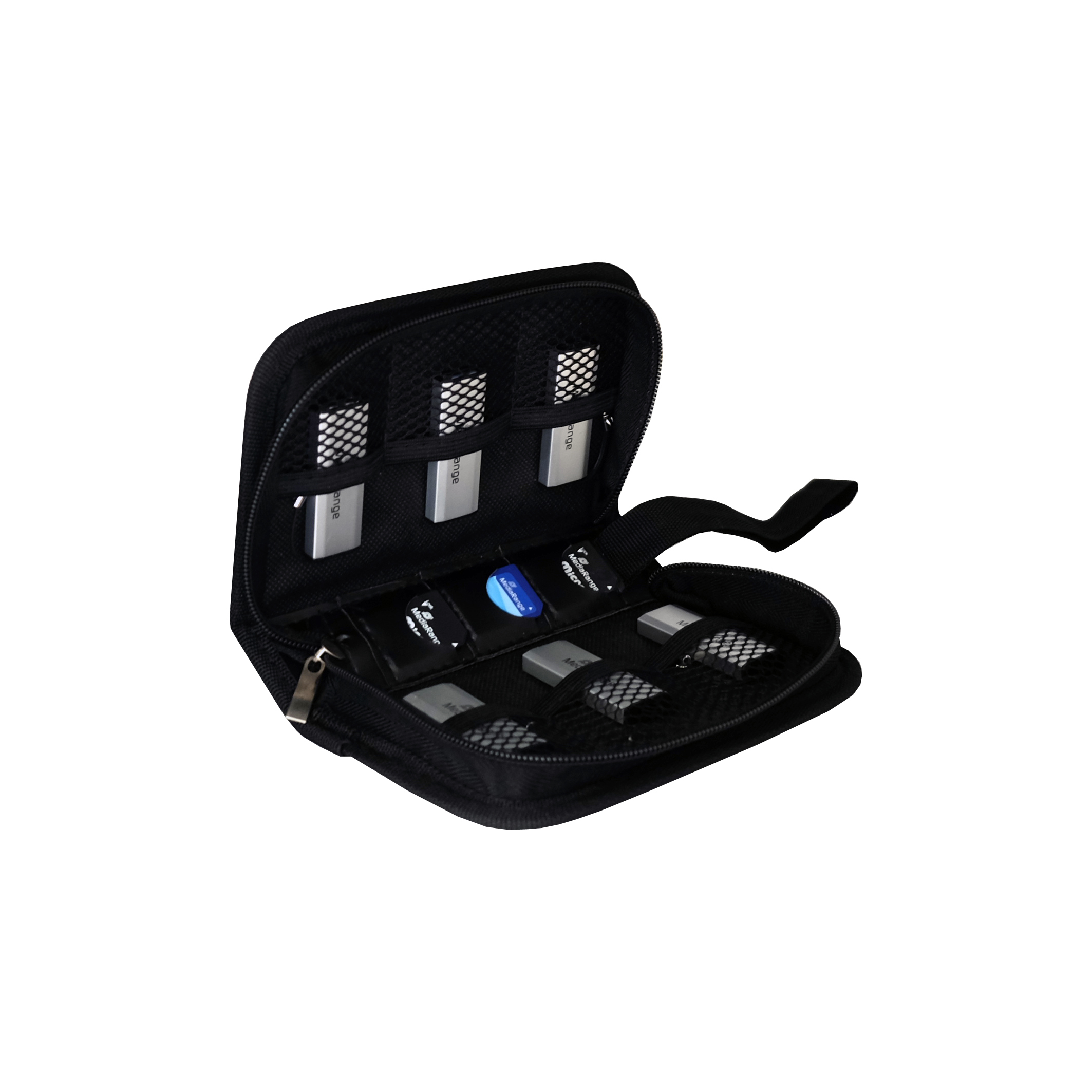 MediaRange BOX98 memory card case 3 cards Nylon Black