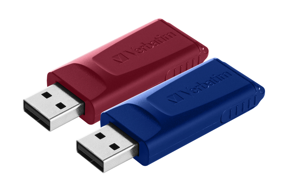 65144039_0410656463 Verbatim Slider - USB Drive - 2x32 GB - Blue/Red