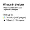 65f2edd8596a7489c01033345ee3693e1b4d2116 HP N9J72AE/301 Printhead cartridge multi pack black + color 170pg + 150pg Pack=2 for HP DeskJet 1000/1010/Envy 5530/OfficeJet 4630