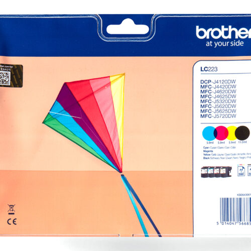 Brother LC-223VALBP Ink cartridge multi pack Bk,C,M,Y Blister, 4x550 pages ISO/IEC 24711 Pack=4 for Brother DCP-J 562/MFC-J 4420/MFC-J 5320