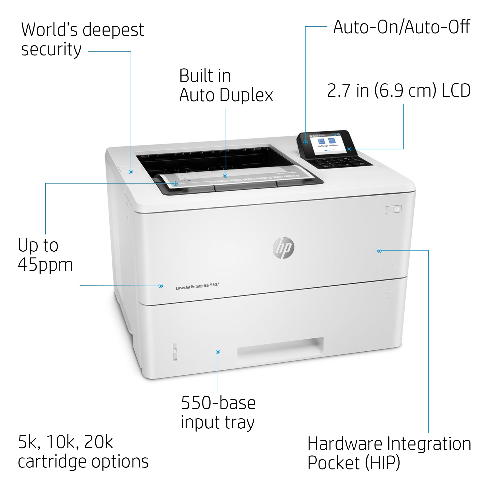 HP LaserJet Enterprise M507dn Laserprinter (1PV87A)