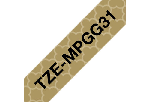 Brother TZ-EMPGG31 DirectLabel black on gold Laminat 12mm x 4m for Brother P-Touch TZ 3.5-18mm/6-12mm/6-18mm/6-24mm/6-36mm