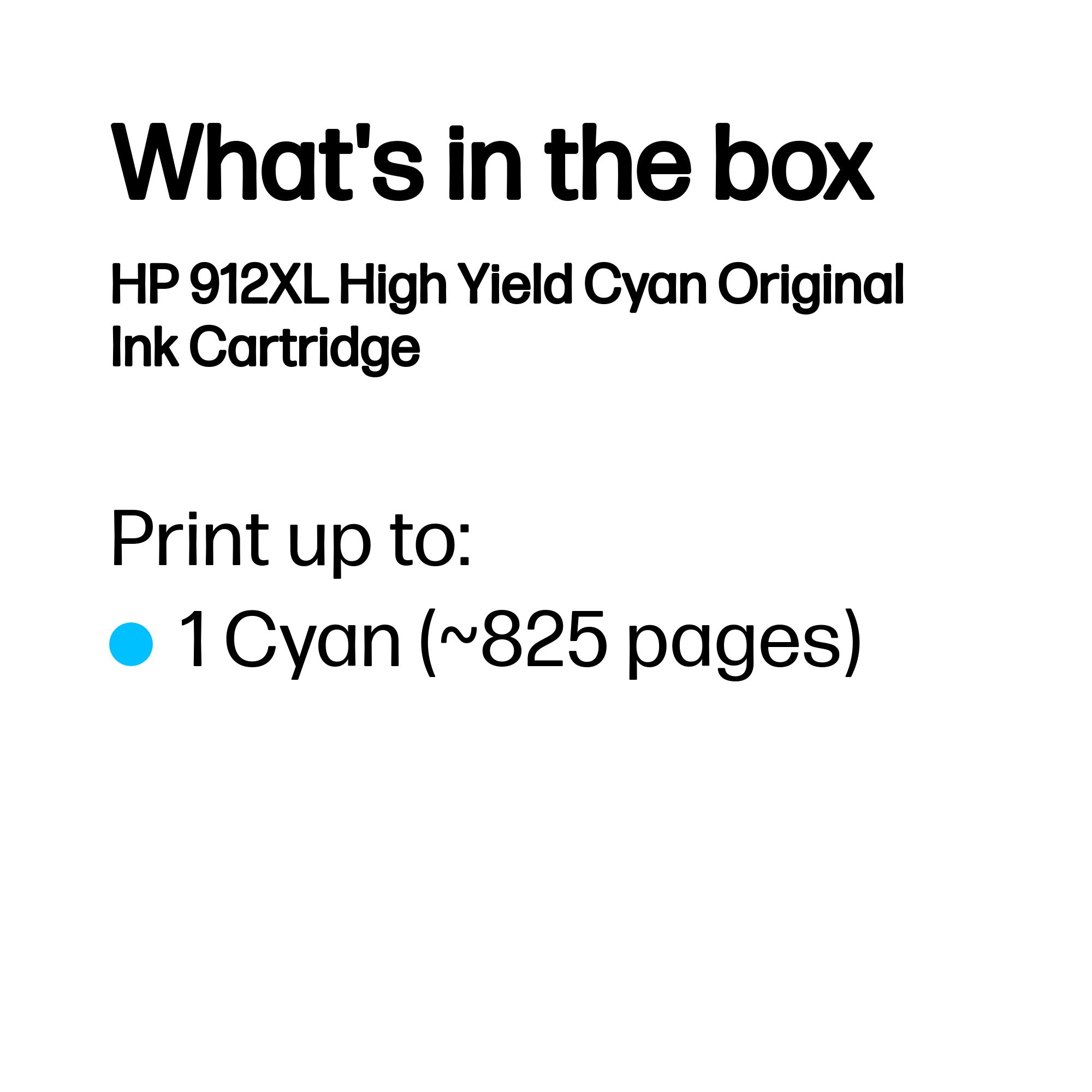 690844635e821b5335b687970fe6717693ececca HP 3YL81AE/912XL Ink cartridge cyan high-capacity, 825 pages 9.9ml for HP OJ Pro 8010/e/8020