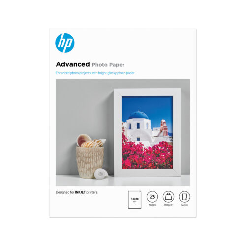 HP Q8696A Glossy-photopaper 13x18 25 sheet DIN A4 250g/m² for InkJet