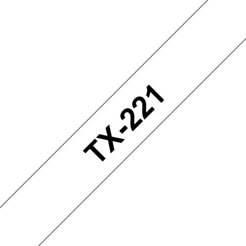 Brother TX-221 DirectLabel black on white 9mm x 15m for Brother P-Touch TX 6-24mm
