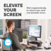 71b417f56f21e28b241ee170083c9b707b62b0e8 Fellowes Computer Monitor Stand with 3 Height Adjustments - Smart Suites Monitor Riser Plus with Storage Area - Ergonomic Adjustable Monitor Stand for Computers - Max Weight 10KG/Max Size 21" - Black