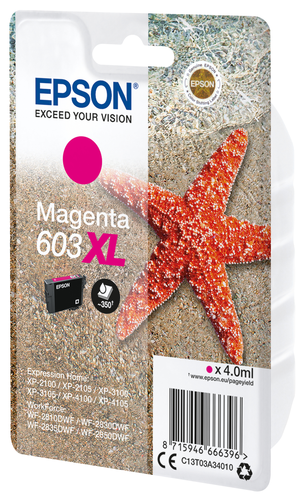 72697703_6570778110 Epson C13T03A34010/603XL Ink cartridge magenta high-capacity, 350 pages 4ml for Epson XP 2100