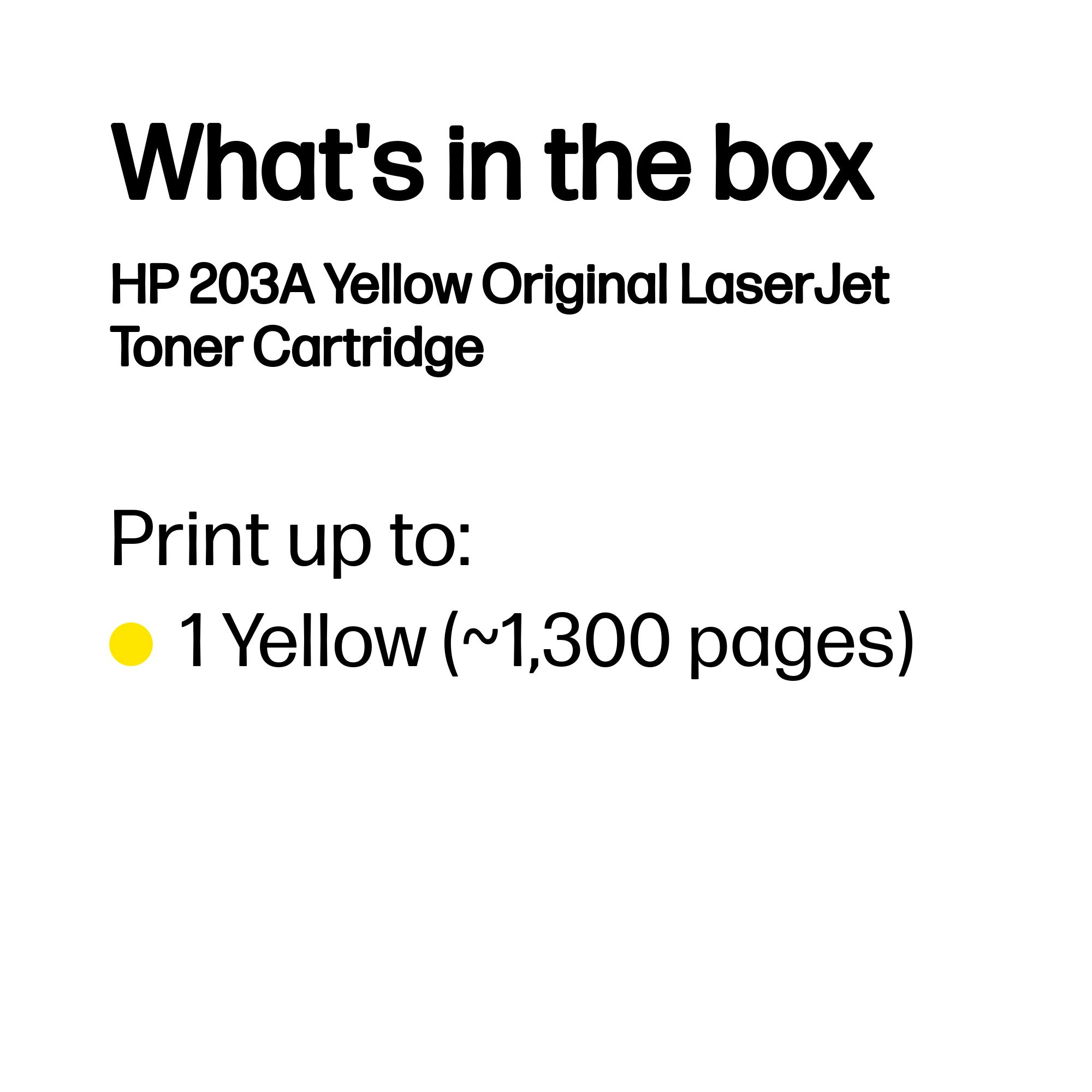 HP CF542A/203A Toner cartridge yellow, 1.300 pages ISO/IEC 19798 for HP Pro M 254