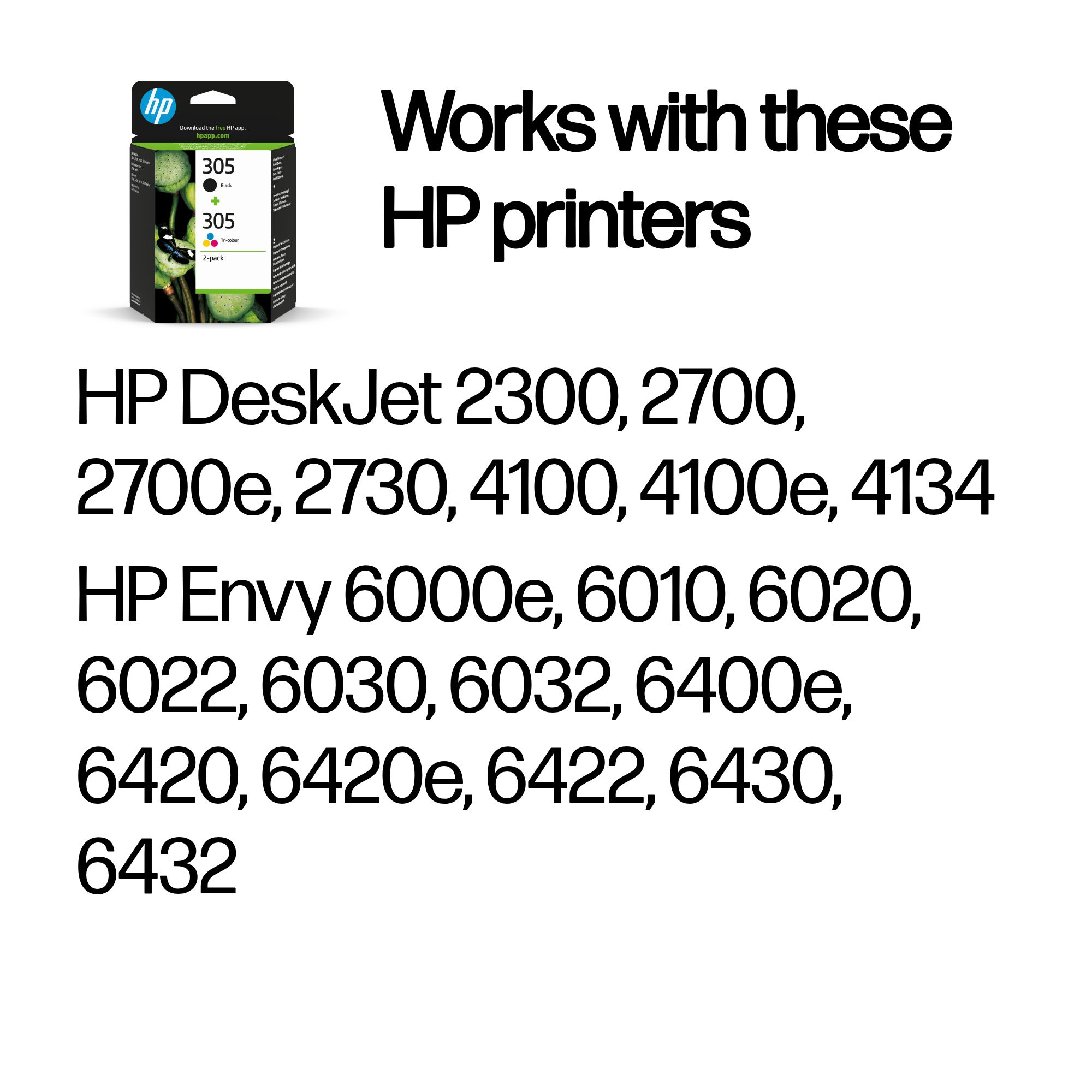7326d16176d4066e354ce660b7334acfe64c70cf HP 6ZD17AE/305 Printhead cartridge multi pack black + color, 2x120 pages 4ml 120pg + 100pg Pack=2 for HP DeskJet 2710/e/Envy 6020/Envy 6020 e