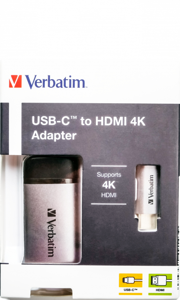 73317741_3610448544 Verbatim 49143 video cable adapter 0.1 m USB Type-C HDMI Black, Silver
