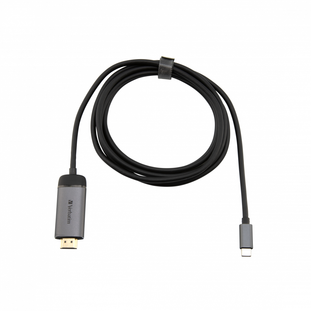 73317747_4359140408 Verbatim 49144 video cable adapter 1.5 m USB Type-C HDMI Black, Silver