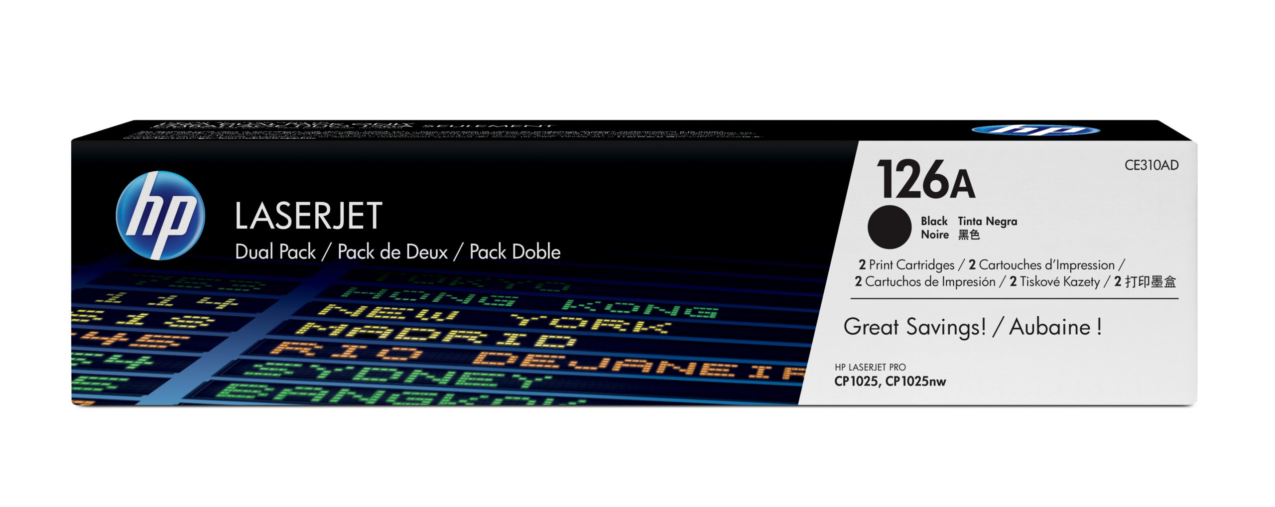 HP CE310AD/126A Toner black twin pack, 2x1.200 pages/5% Pack=2 for HP LJ Pro CP 1025