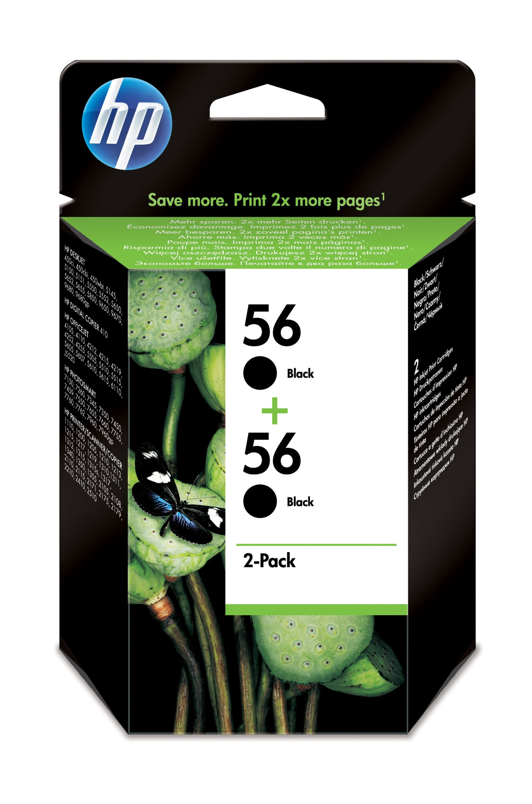 HP C9502AE/56 Printhead cartridge black twin pack, 2x520 pages ISO/IEC 24711 19ml Pack=2 for HP DeskJet Series 5550/OfficeJet 4200 Series/OfficeJet 5610/PhotoSmart 7660/PSC 1110