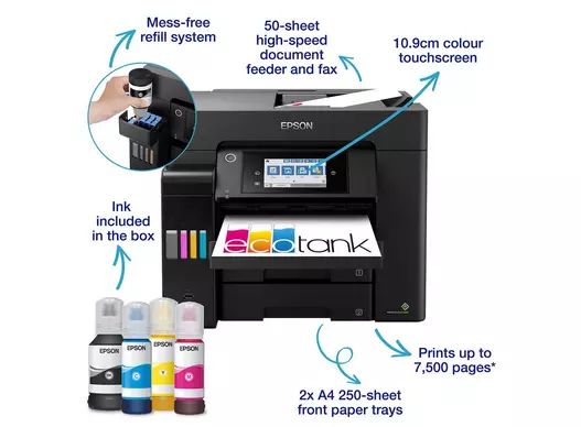 746b9ce384a5f3f86cea81c89d7b1c4a00664d13 Epson EcoTank ET-5855 Inkjet A4 4800 x 2400 DPI 25 ppm Wi-Fi